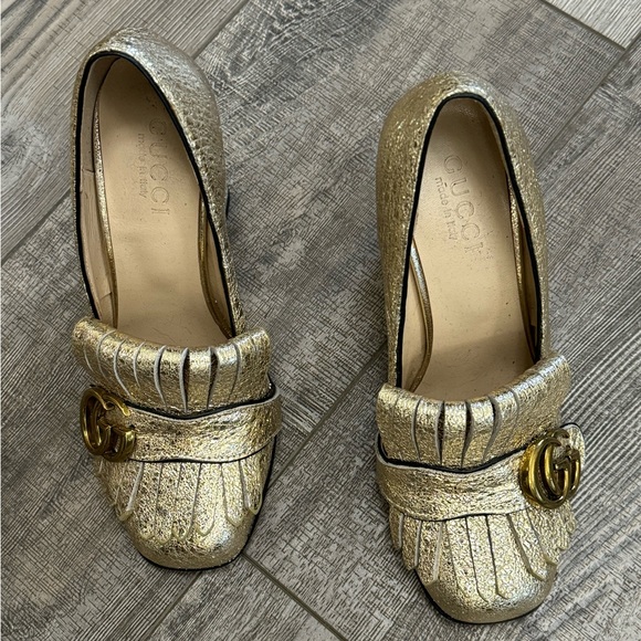 Gucci GG Logo Leather Loafer Pumps - Picture 4 of 6
